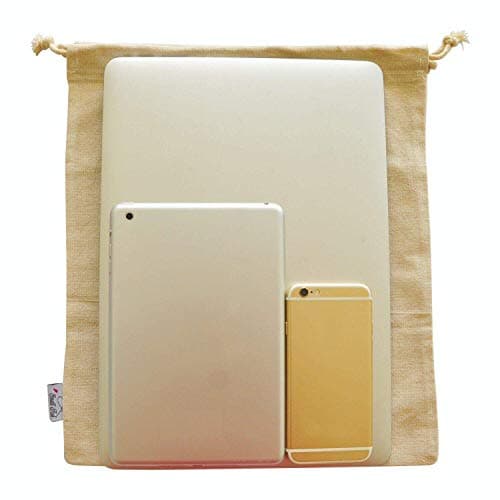5 Pcs Large Organic Cotton Produce Bags for Organizing, Shopping, Storage, Grocery, Dust Cover, and Gift