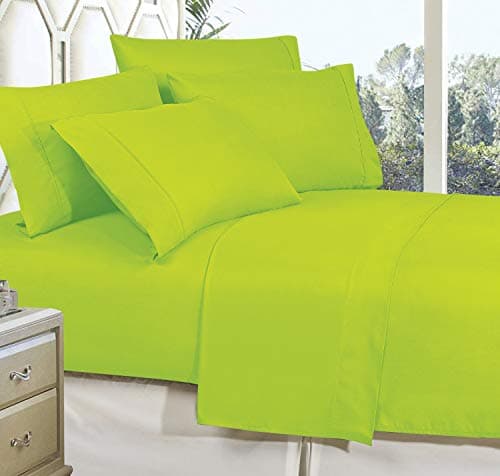 Premier Quality 1800 Thread Count, Wrinkle-Resistant 2-Piece Pillowcases, Standard Size - Lime
