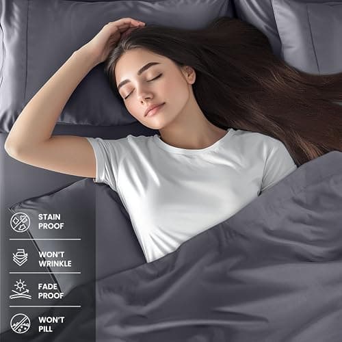 Utopia Bedding Queen Size Brushed Microfiber Sheets - Grey