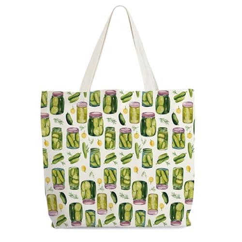 Vintage Pickle Jar Tote Bag for Women - Perfect for Farmers Markets