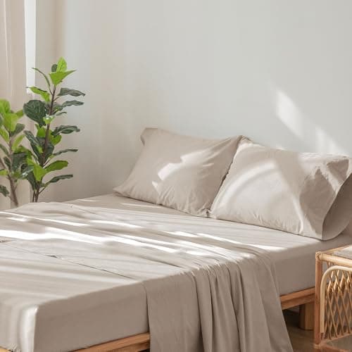Washed Cotton Linen Like Breathable Bedding Sheet Set