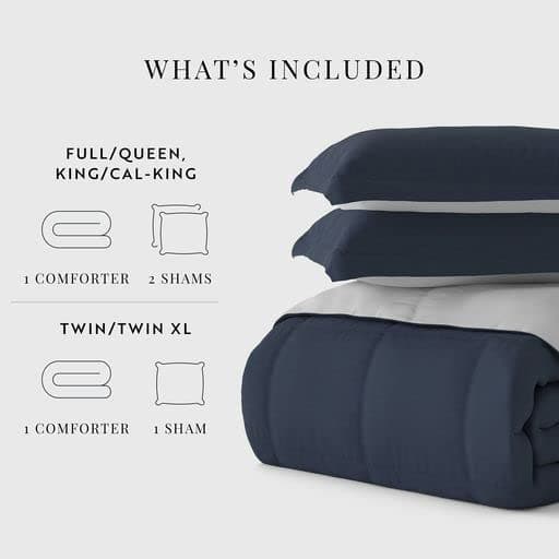 Linen Market Reversible Twin Comforter Set - Soft & Lightweight Down Alternative