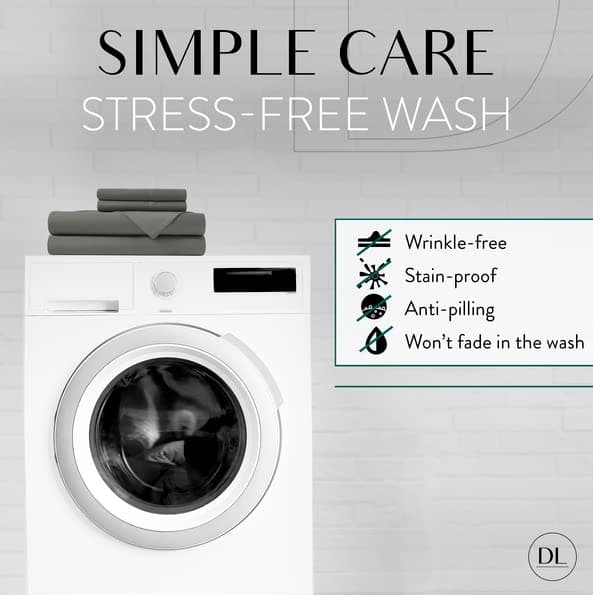 6 Piece Full Size Sheets Set - Including 4 Pillowcases - Deep Pockets - Breathable and Soft - Gray - Wrinkle Free - Machine Washable