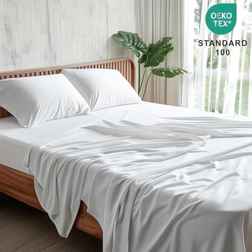 Bamboo Queen Sheets with 4 Elastic Straps and Cooling Properties