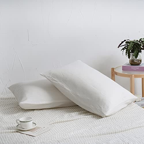 Set of 2 Soft Breathable Natural Flax Linen Pillowcases