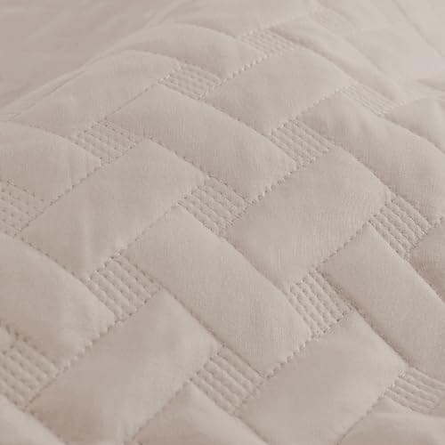 Bedsure Queen Size Basket Weave Quilt - Soft Grey Seasonal Bedding Set