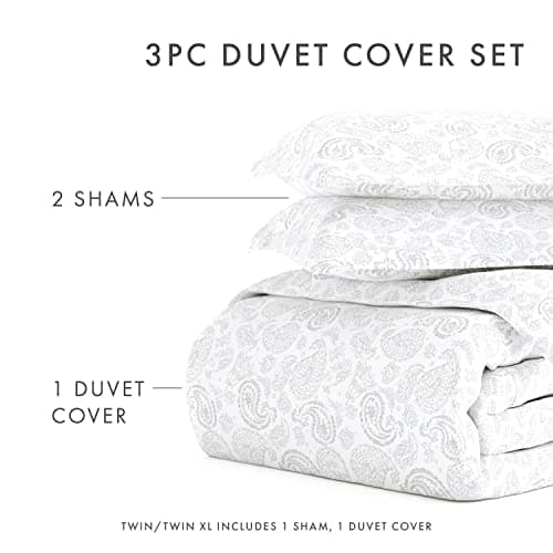 Queen Linen Duvet Cover Set - Luxurious Softness & Exquisite Prints for Dreamy Bedroom