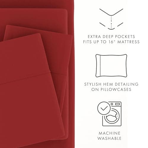 4 Piece Linen Bed Sheet Set