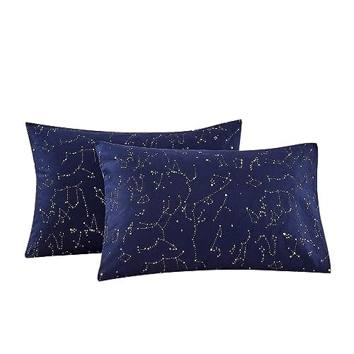 100% Cotton King Size Pillowcases with Botanical Floral Print, 2 Pack