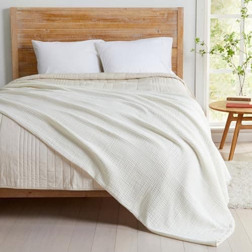 100% Cotton Muslin King Size Blanket | Soft, Breathable, Lightweight Bedding | Maria Collection