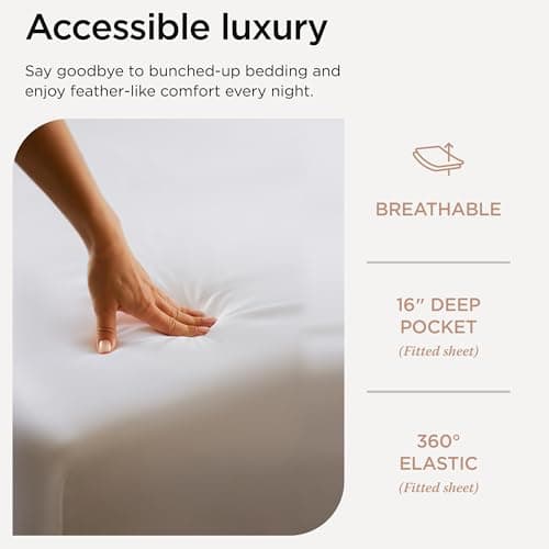 100% Egyptian Cotton Queen Sheet Set | Soft & Cooling | 16" Deep Pocket | White