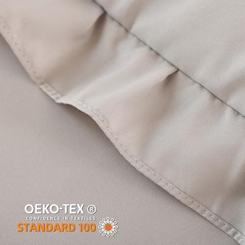 JANZAA Queen Oatmeal Comforter Set & Pillowcases - Soft Fluffy, All Season