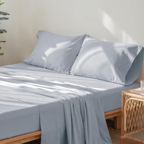 Washed Cotton Linen Like Breathable Bedding Sheet Set
