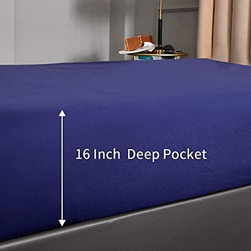 Brushed Microfiber Bedding Sheet Set - 4 Piece Queen Blue