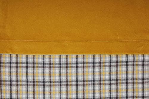 Cozy Mustard Plaid Queen Duvet Cover, Autumn Bedding, 92" x 92"