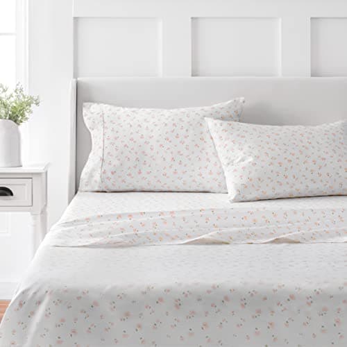 Martha Stewart 100% Cotton Twin Sheet Set, Gray