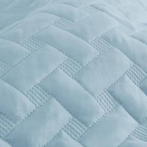 Bedsure Queen Size Basket Weave Quilt - Soft Grey Seasonal Bedding Set