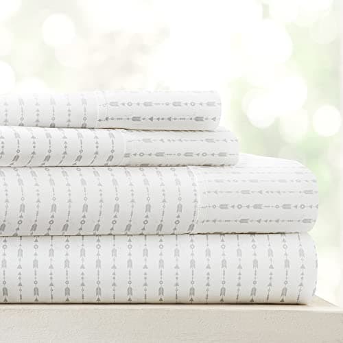 Ultra-Soft & Cooling Bed Sheets - Jade Arrows Design - Full Size - Deep Pocket Fits 16 Mattress