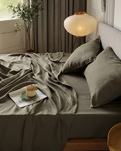 XZ XIFA Green Linen Queen Sheets - Organic Linen for Hot Sleepers - Queen Set (1 Flat, 1 Fitted, 2 Pillowcases)  
XZ XIFA Green Linen Queen Sheets - Breathable and Cooling for Hot Sleepers - Queen Set (1 Flat, 1 Fitted, 2 Pillowcases)  
XZ XIFA Green