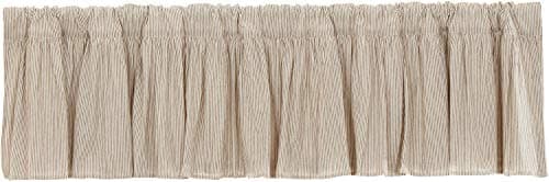 Piper Classics Sara's Black & Cream Ticking Ruffle Valance Curtain