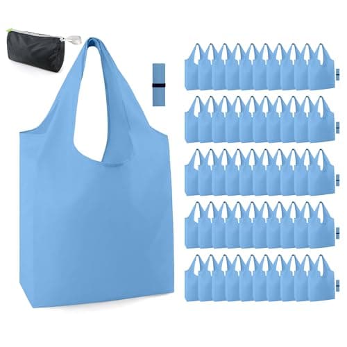 BeeGreen Foldable 50LBS Extra Large Reusable Grocery & Shopping Bags (10 Pack, Colorful)