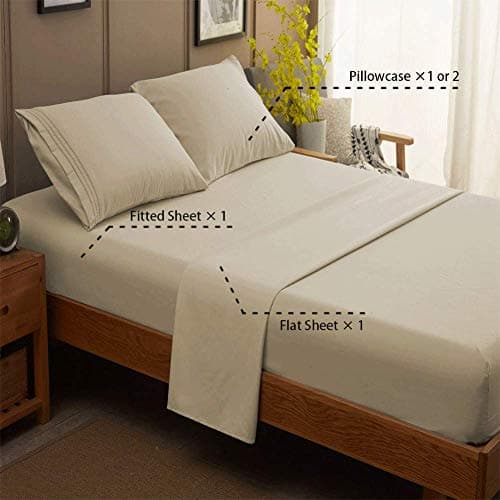 SONORO KATE Queen Bed Sheet Set - Super Soft Egyptian Microfiber, 1800 Thread Count, Wrinkle Resistant