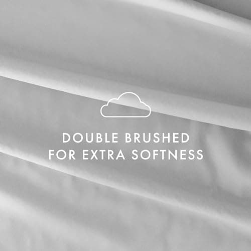 6 Piece Linen Bed Sheet Set, Light Gray, California King