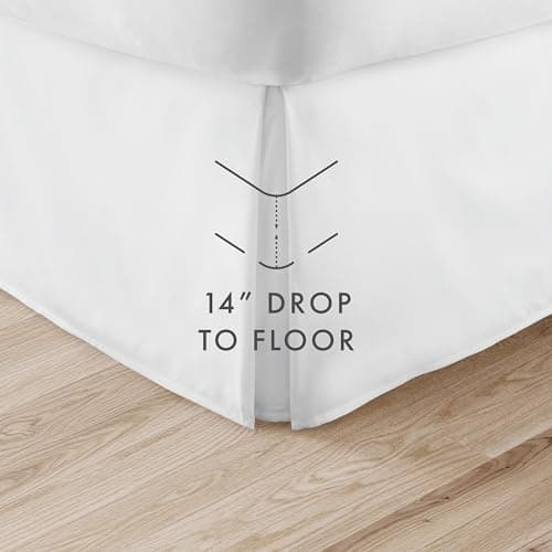 Ultra Soft Linen Market Queen Bed Skirt, White - Hotel Quality, Shrinkage & Fade Resistant