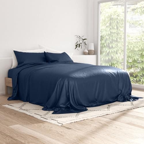 Ultra-Soft & Cooling Light Blue Flower Full Bedding Sheets for Full Size Bed - Sleep Better Than Ever with Linen Market Deep Pocket Sheets OEKO-TEX Certified