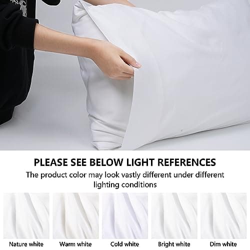 Breathable Bamboo Pillowcases Set of 2, Skin-Friendly King Size Cooling Pillow Covers