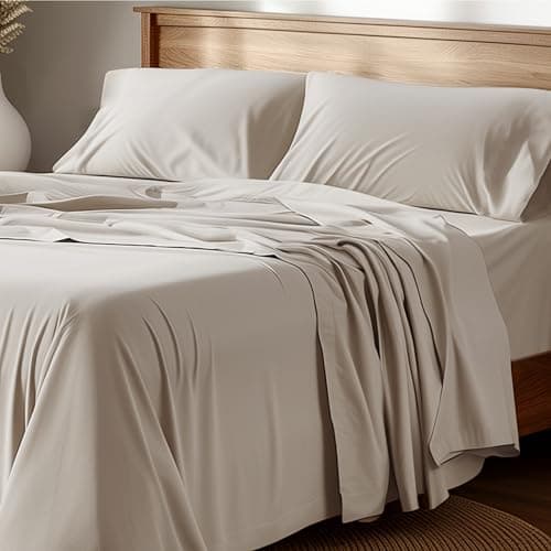 Bedsure 100% Cotton Queen Sheet Set - Breathable & Crisp Soft