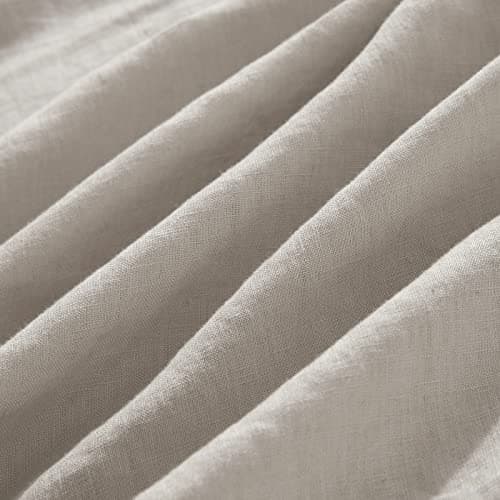 HYPREST White Stone-Washed French Linen Queen Pillowcases, Soft & Cool
