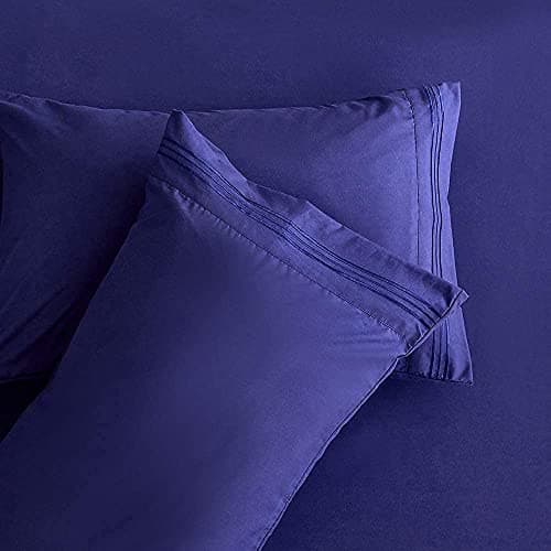 Brushed Microfiber Bedding Sheet Set - 4 Piece Queen Blue