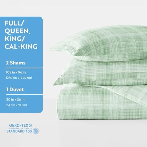 Linen Market Queen Duvet Cover & Shams (Forest) - Hotel-Quality Softness & Exquisite Prints