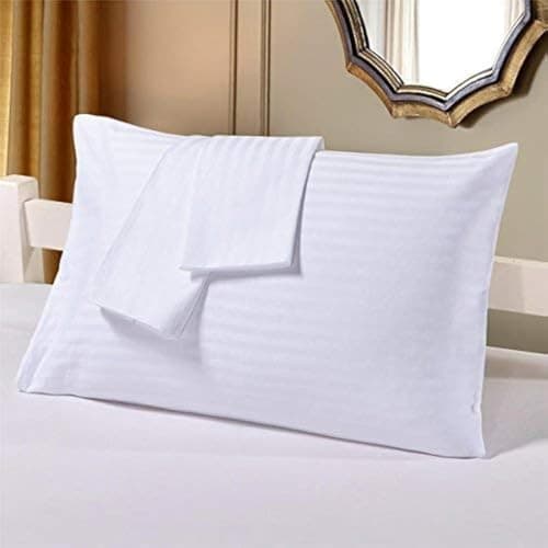 Luxury 100% Egyptian Cotton Queen Pillowcase, White Stripe (800TC)