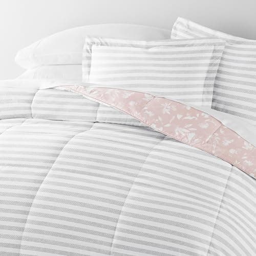 Linen Market Reversible Twin/Twin XL Comforter Set - Soft & Lightweight Down Alternative