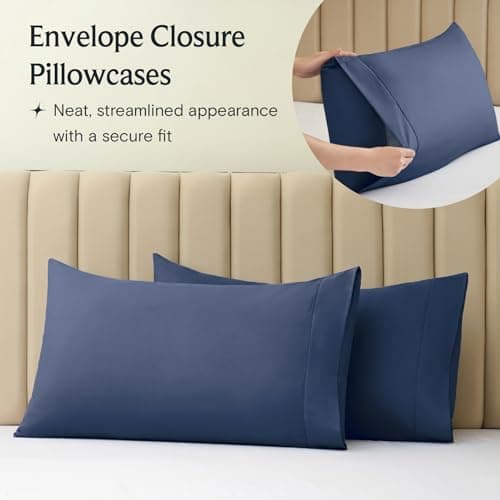 LuxClub 6 PC Queen Sheet Set, Navy Queen