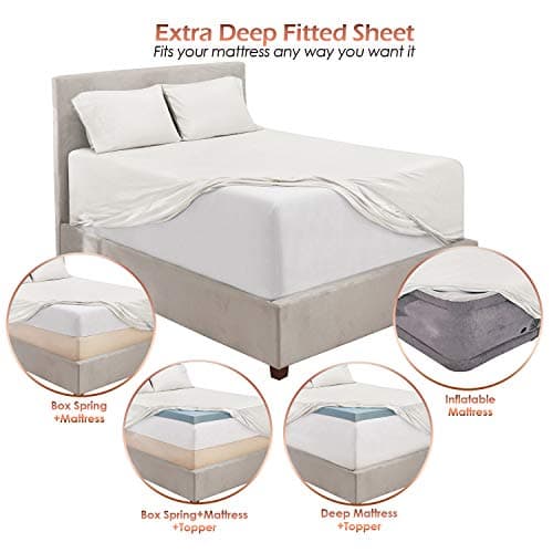 Hearth & Harbor Extra Deep 24" Pocket King Sheets - Microfiber - White