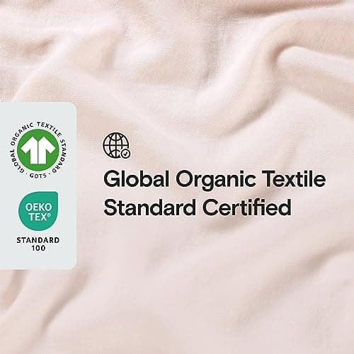 Sijo Stone Washed Organic French Linen Bed Sheet Set, GOTS Certified (Blush, Queen)