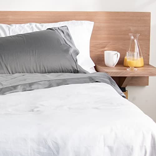 100% Organic Cotton 300TC Egyptian Sateen Bed Sheet Set - Feathery Soft White Fullforgettable