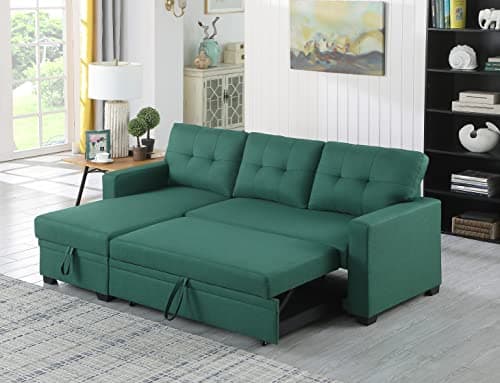 Devion Maison 4-in-1 Convertible L-Shaped Couch with Pull-Out Bed and Storage