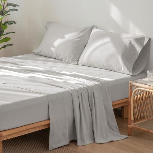 Washed Cotton Linen Like Breathable Bedding Sheet Set