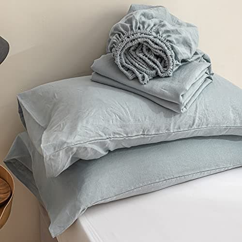Simple&Opulence Belgian Linen Sheet Set - 4 Pieces (King Size, Linen/Beige)