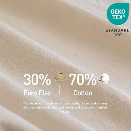 Solid Color Belgian Linen Sheet Set - 6 Pieces (King Size)