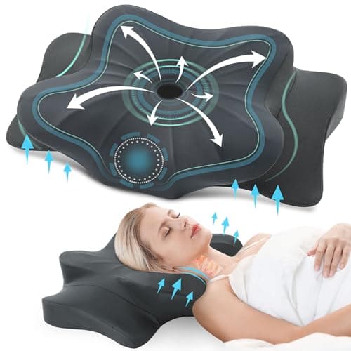 DONAMA Ergonomic Neck Pillow with Contour Memory Foam for Side, Back, and Stomach Sleepers