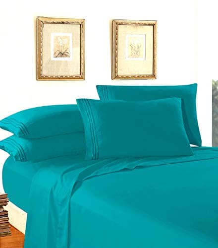 Luxury 1500 Thread Count Queen Sheet Set, Wrinkle Resistant, Turquoise