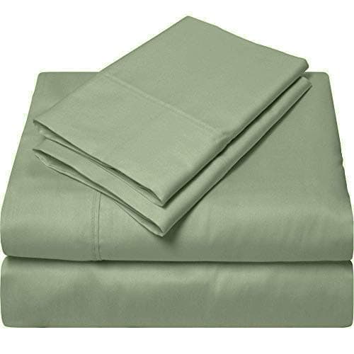 Soft 100% Natural Cotton 550-TC Full Size Sheets (Stripe, Light Blue)