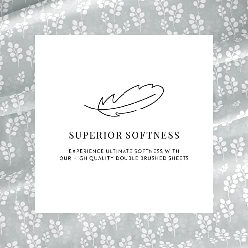 Gray Wheatfield Linen Market Full Bedding Sheet Set - Ultra-Soft & Cooling, Deep Pocket Fit 16" Mattress