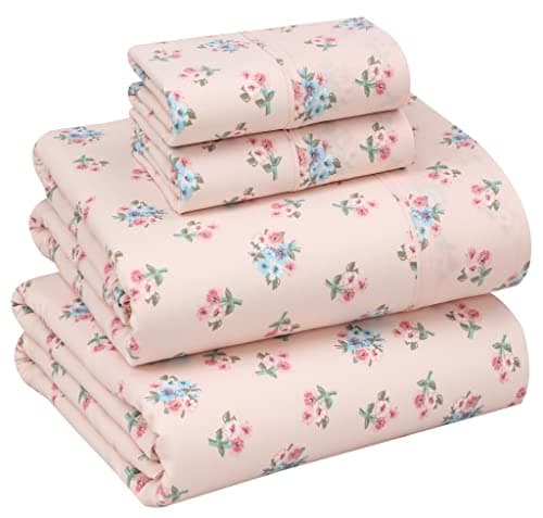 RUVANTI Queen Deep Pocket 4PC Cotton Percale Bed Linen Set
