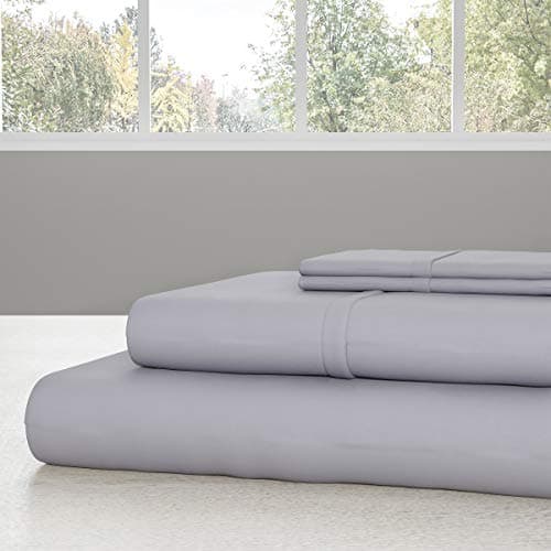 Lavish Silver Brushed Microfiber 4-Piece Bed Linens Set, Full, Gray